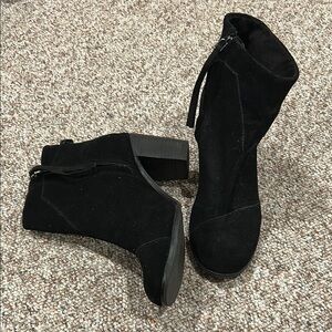 Tom’s Black Suede Ankle Boots